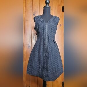 Textured, Front-zipper dress- MM Couture